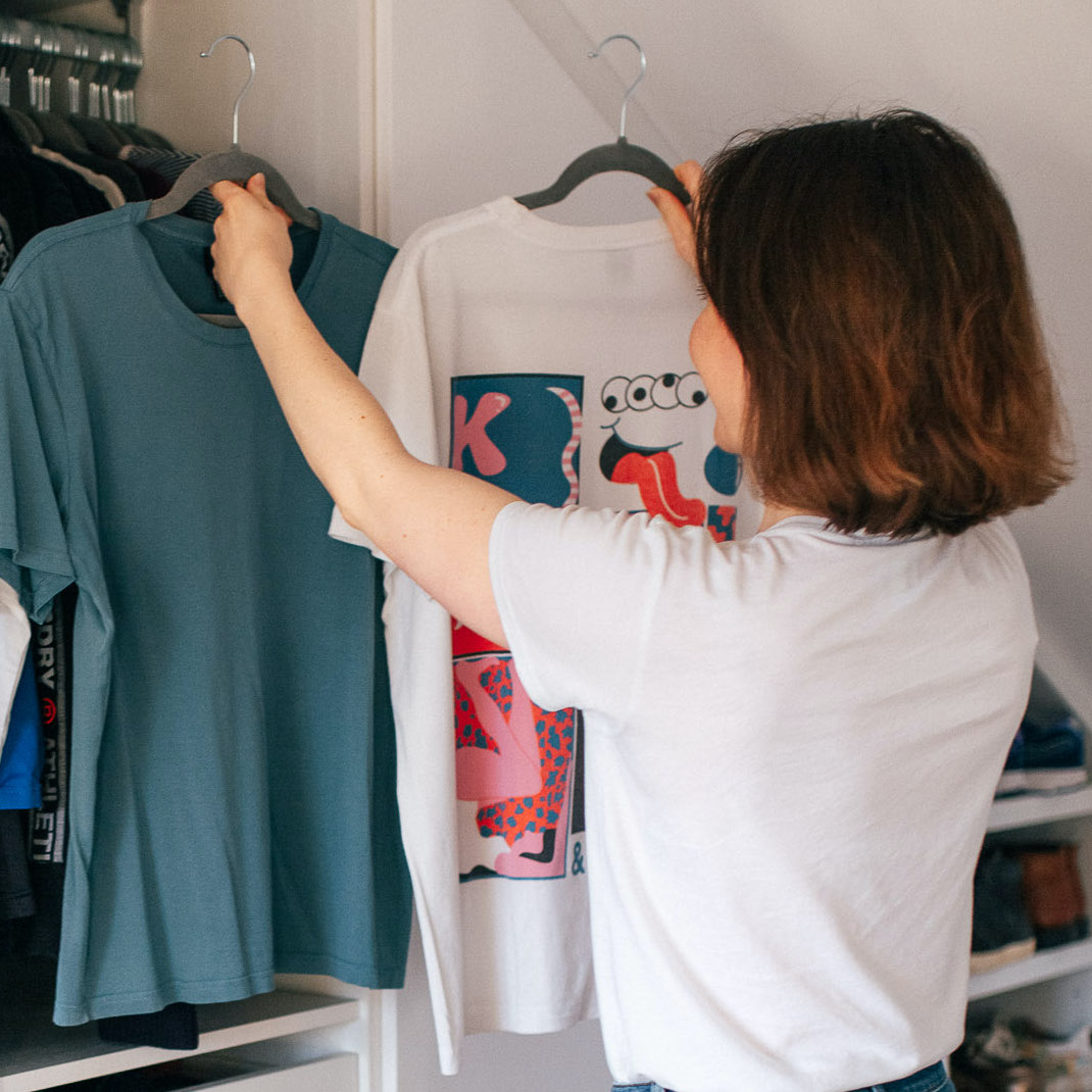 Decluttered and organised wardrobe